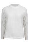 Lifetime ribbestrikket velurgenser med liten hals offwhite