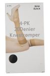 Basic knestrømper 4pk sort