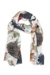 Lifetime skjerf med blomsterprint hvit-multi