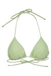 Swimwear stripet bikinitopp trekant-bh lime-hvit
