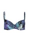 Swimwear Haiti bikinibh med spiler og palmeprint sort-multi