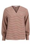 Lifetime Mya bluse i hundetannsmønster rød-beige