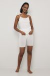 Flora Shorts i merinoull med blondekant Offwhite
