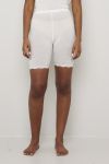 Flora Shorts i merinoull med blondekant Offwhite