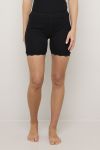 Flora Shorts i merinoull med blondekant Sort