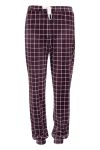 Nightwear Agena rutet pyjamasbukse i fleece plomme