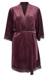Nightwear Stella morgenkåpe i velur plomme