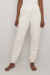 Meri pyjamasbukse i fleece Offwhite