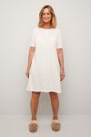 Nightwear Pearl nattkjole med korte ermer hvit-pudder