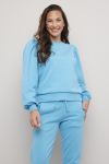 Lifetime Anna collegegenser med puffermer aqua.