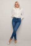 Camilla jeans med strassbånd blå
