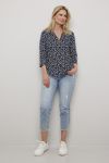 Britney topp med zip Blå-prikket