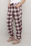 Pyjamasbukse i flanell burgunder.