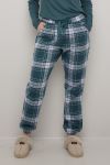 Pyjamasbukse i flanell petrol.