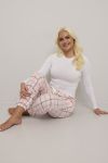 Pyjamasbukse i flanell Rosa rutet