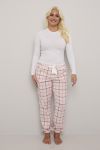 Pyjamasbukse i flanell Rosa rutet