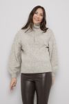 Hellen zip  pullover beige.
