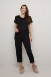 Nightwear Pyjamas med korte ermer og trekvart bukse Lace sort.