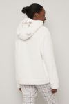 Fleecejakke med hette Offwhite..