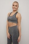 Active Sport seamless sports-bh gråmelert-sort