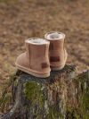 Vinterboots med saueskinn Jr Benita Brun