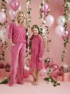 Velourkjole til barn Mari Fuksia