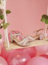 Glitter  sandal med hel Sølv
