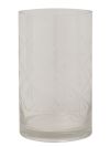 Glassvase med preget dekor 20cm klar