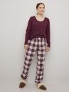 Pyjamasbukse i flanell burgunder.