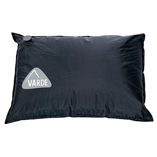 Varde oppblåsbar pute svart med logo