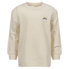 Langermet topp med broderi Offwhite