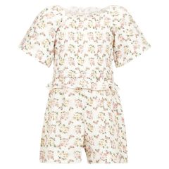 Jumpsuit i musselin Petunia Offwhite-rosa