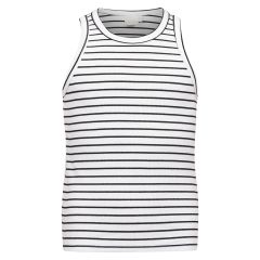 Singlet ribbestrikket Malin Hvit/sort