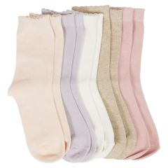 Sokker 5pk flerfarget Rosa.
