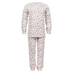 Pyjamas ribbestrikket Hvit-beige