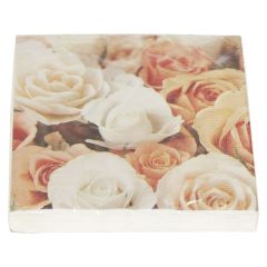 Serviett peach roses 20pk Original.