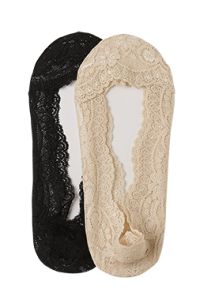 SK minisokker med blonde 2pk sort og beige