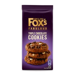 Fox Triple Chocolate cookies 180g Trippel sjokolade