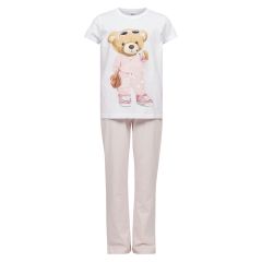 Pyjamas sett bamse Rosa-hvit