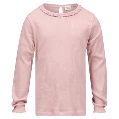 Topp langermet med blondekant Rosa