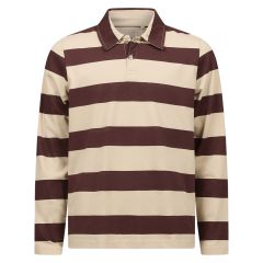 Genser med krage og striper Beige