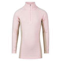 Polo i ull bambus med glidelås Rosa-beige