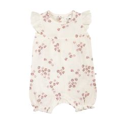 Hel drakt med volang og print Offwhite