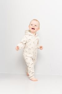 Jumpsuit med hette Beige