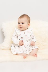 Kjole med body og print Offwhite