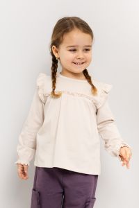 Topp med volanger Beige