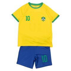 Fotballsett 2delt Brazil gul-blå