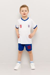 Fotballsett 2delt England hvit-blå