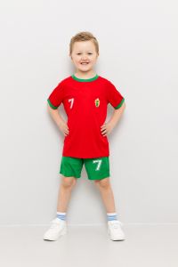 Fotballsett 2delt Portugal rød-grønn