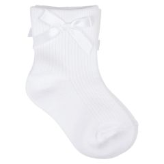 Sokker 2pk sløyfe Hvit-beige
